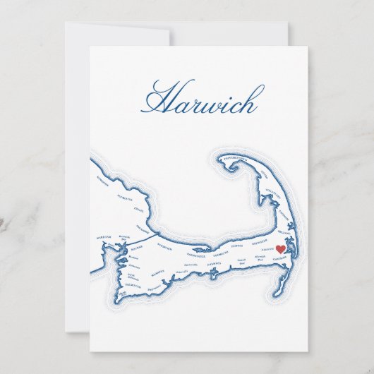 Editable Cape Cod Wedding Table Town Cards Harwich Einladung (Vorderseite)