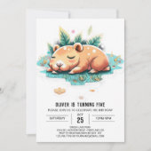 Editable Capybara zum Geburtstag Einladung (Vorderseite)