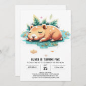 Editable Capybara zum Geburtstag Einladung (Vorne/Hinten)
