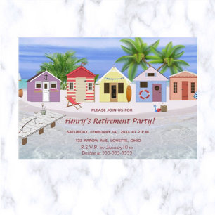 Editable Caribbean Beach Retirement Einladung