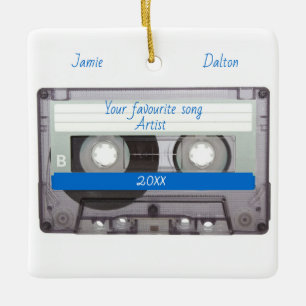 Editable Cassette Tape Christmas Keramikornament