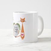 Editable Cat Liebe Herz - Benutzerdefiniertes Desi Jumbo-Tasse (Vorderseite Rechts)