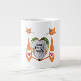 Editable Cat Liebe Herz - Benutzerdefiniertes Desi Jumbo-Tasse