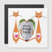 Editable Cat Liebe Herz Benutzerdefiniertes Design Magnetkarte (Vorne/Hinten)