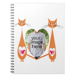 Editable Cat Liebe Herz Benutzerdefiniertes Design Notizblock