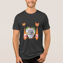 Editable Cat Liebe Herz Benutzerdefiniertes Design Tri-Blend Shirt