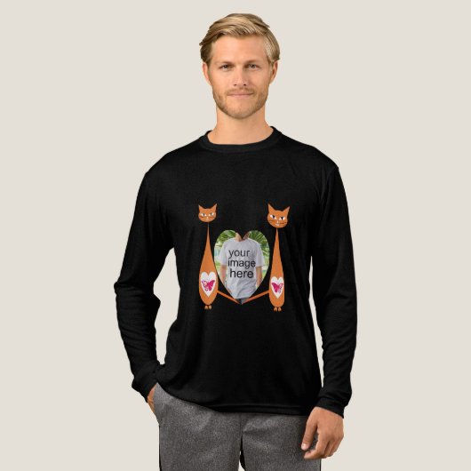 Editable Cat Liebe Herz Benutzerdefiniertes Design Tri-Blend Shirt (Volle Vorderseite)