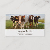 Editable Cattle Bauer Buttons Business Card Visitenkarte (Vorderseite)