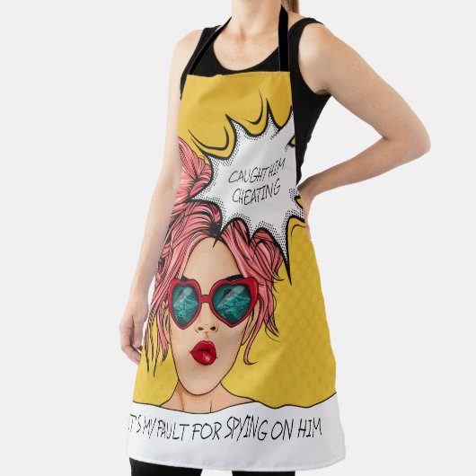 Editable Caught Him Cheat Pop Art Schürze (InSitu)