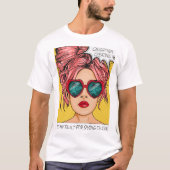 Editable Caught Him Cheat Pop Art T - Shirt (Vorderseite)