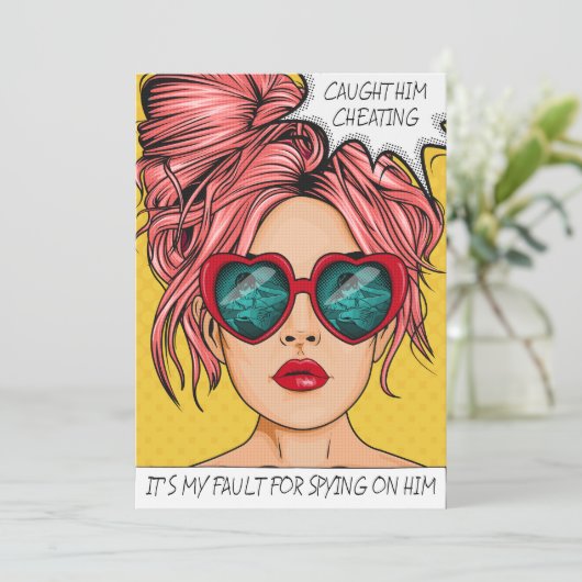 Editable Caun Cheat Pop Art Card Einladung (Stehend Vorderseite)