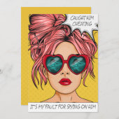Editable Caun Cheat Pop Art Card Einladung (Vorne/Hinten)