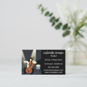 Editable Cellist Musician Business Card Visitenkarte (Stehend Vorderseite)