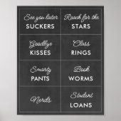 Editable Chalkboard Abschluss Candy Bar Signs Poster (Vorne)