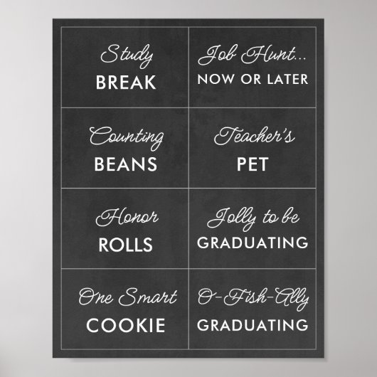 Editable Chalkboard Abschluss Candy Bar Signs Poster (Vorne)