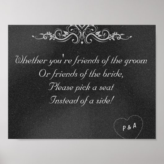 Editable Chalkboard Wedding Poster (Vorne)