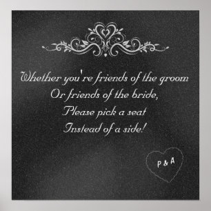 Editable Chalkboard Wedding Seating Poster