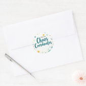 Editable Chaos Organizer School Runder Aufkleber (Umschlag)
