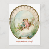Editable Cherubs auf einem Zweig der Rose Valentin Postkarte (Vorderseite)