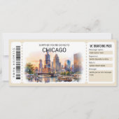 Editable Chicago Trip Boarding Pass Ticket Einladung (Vorderseite)