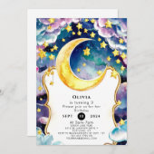 Editable Children Moon Birthday Einladung (Vorne/Hinten)