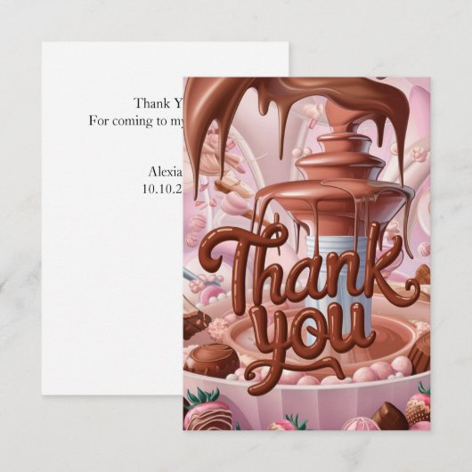 Editable Chocolate Dankeschön Karte (Vorne/Hinten)