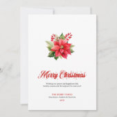 Editable Christmas Flowers Classic Greeting Card Feiertagskarte (Vorderseite)