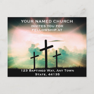 Editable Church Einladende Postkarten