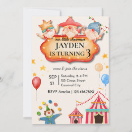 Editable Circus Birthday Invitation Einladung
