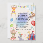 Editable Circus Birthday Invitation Einladung (Vorderseite)