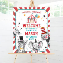 Editable Circus Welcome Sign Carousal Birthday Sig