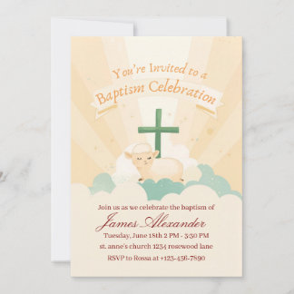 Editable Classic Baby Baptism Einladung