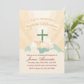 Editable Classic Baby Baptism  Einladung (Stehend Vorderseite)