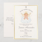 Editable Classic Baby Baptism Invitation Einladung (Vorne/Hinten)
