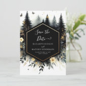 Editable Classic Enchanted Forest Wedding Save The Date (Stehend Vorderseite)