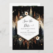 Editable Classic Enchanted Forest Wedding Save The Date (Vorne/Hinten)