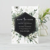 Editable Classic Floral Sage Green Wedding Save The Date (Stehend Vorderseite)