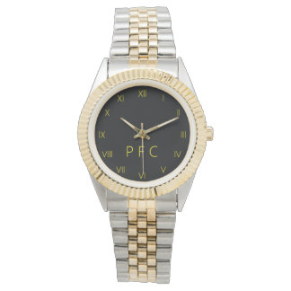 Editable Classic Monogram Initial Armbanduhr
