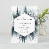 Editable Classic Mountain Wedding Save The Date (Stehend Vorderseite)