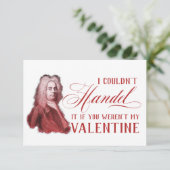 EDITABLE Classic Music mit Händel Valentine Card Einladung (Stehend Vorderseite)