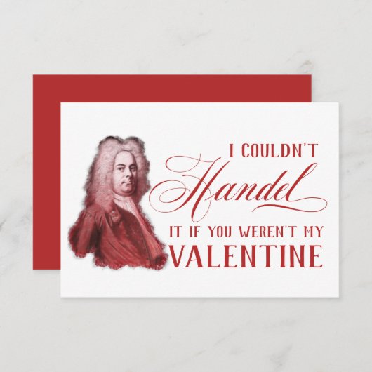 EDITABLE Classic Music mit Händel Valentine Card Einladung (Vorne/Hinten)