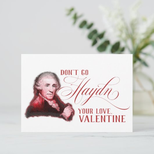 EDITABLE Classic Music mit Haydn Valentine Card Einladung (Stehend Vorderseite)