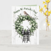 Editable Clover Wreath and Bird St Patricks Day Karte (Gelbe Blume)