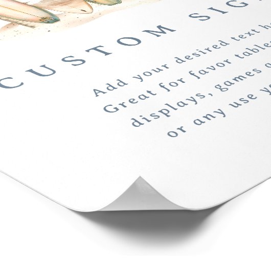 Editable Coastal Surf Baby Shooting Vorlage Poster (Ecke)