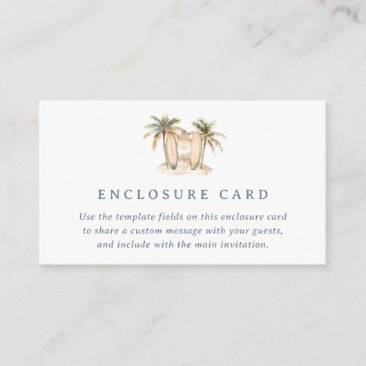 Editable Coastal Surf Babydusche Umschließkarte Begleitkarte (Vorderseite)