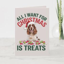 EDITABLE Cocker Spanisch Funny Dog Weihnachtskarte Feiertagskarte