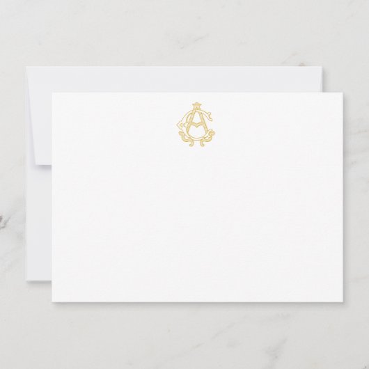 EDITABLE COLOR AC Monogram CA Monogram Notecards Mitteilungskarte (Vorderseite)