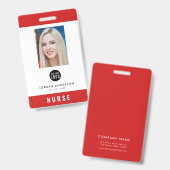 Editable Color Add Logo Medical Employee Foto ID Ausweis (Vorder- & Rückseite)