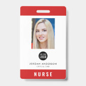 Editable Color Add Logo Medical Employee Foto ID Ausweis (Vorderseite)