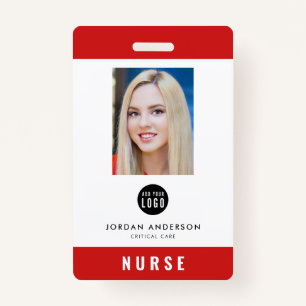 Editable Color Add Logo Medical Employee Foto ID Ausweis